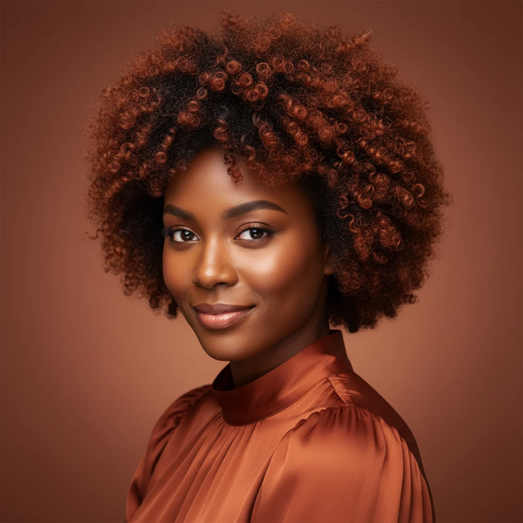 Burnt Sienna Winter Hair Colors for Black Women