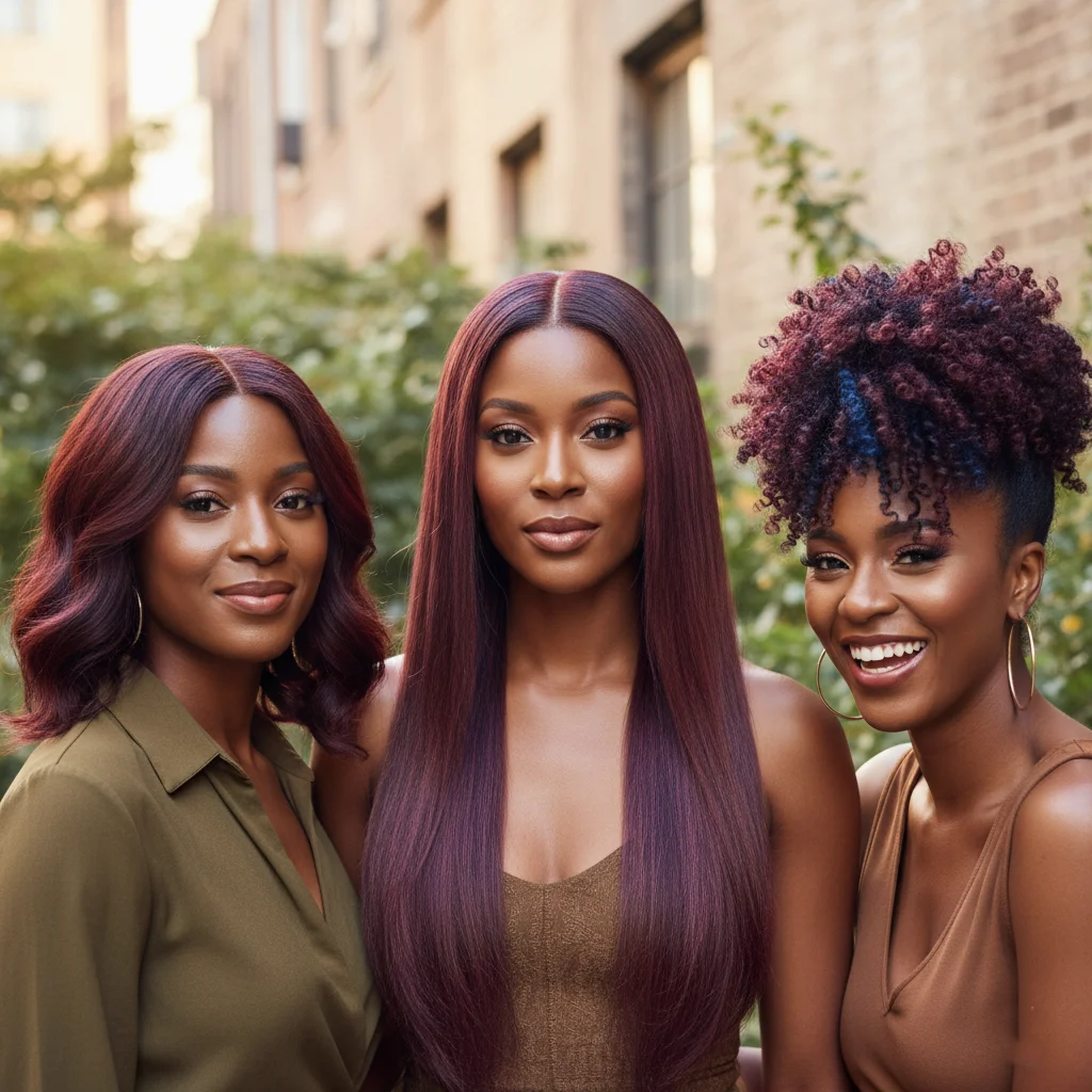 Cool Mahogany Winter Hair Colors for Black Women