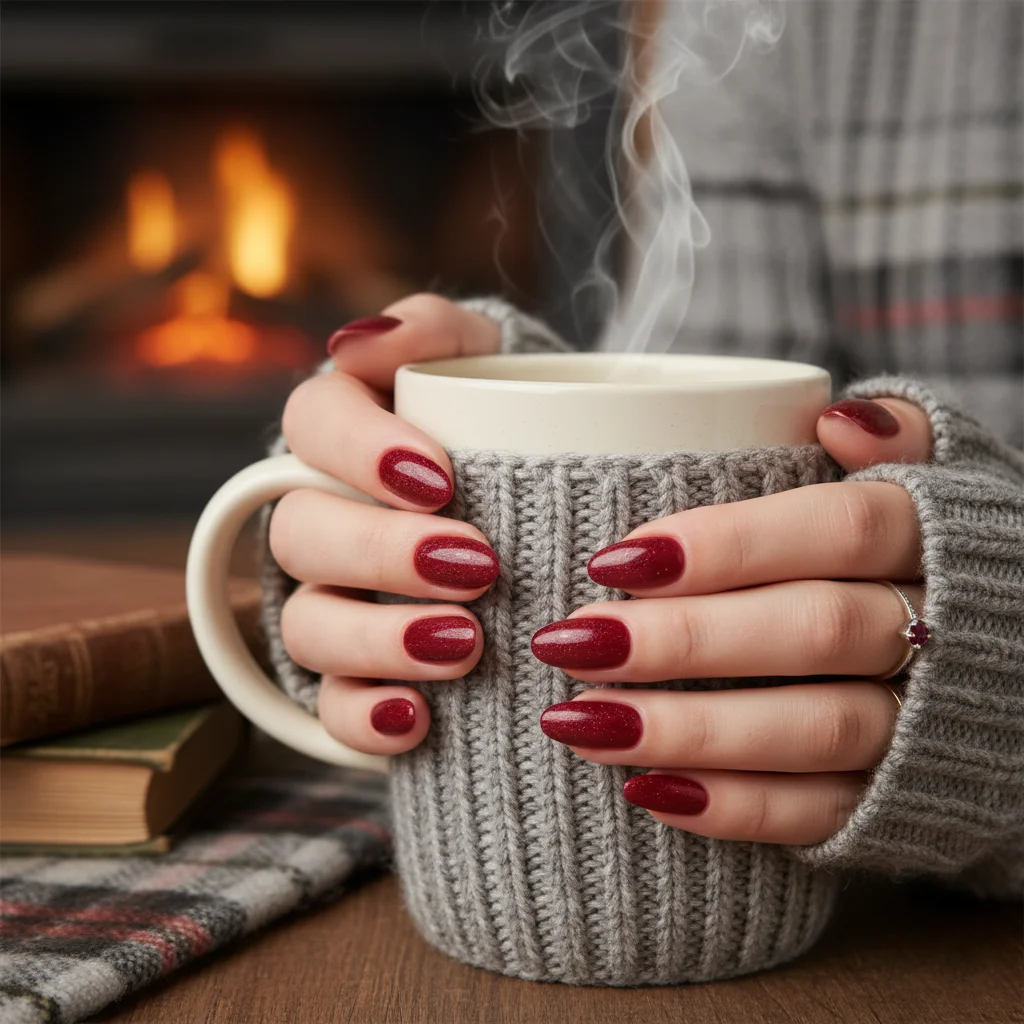 Cozy Chic Mastering the Velvet Nail Trend - Chic Late Winter Nail Design and Color Inspo
