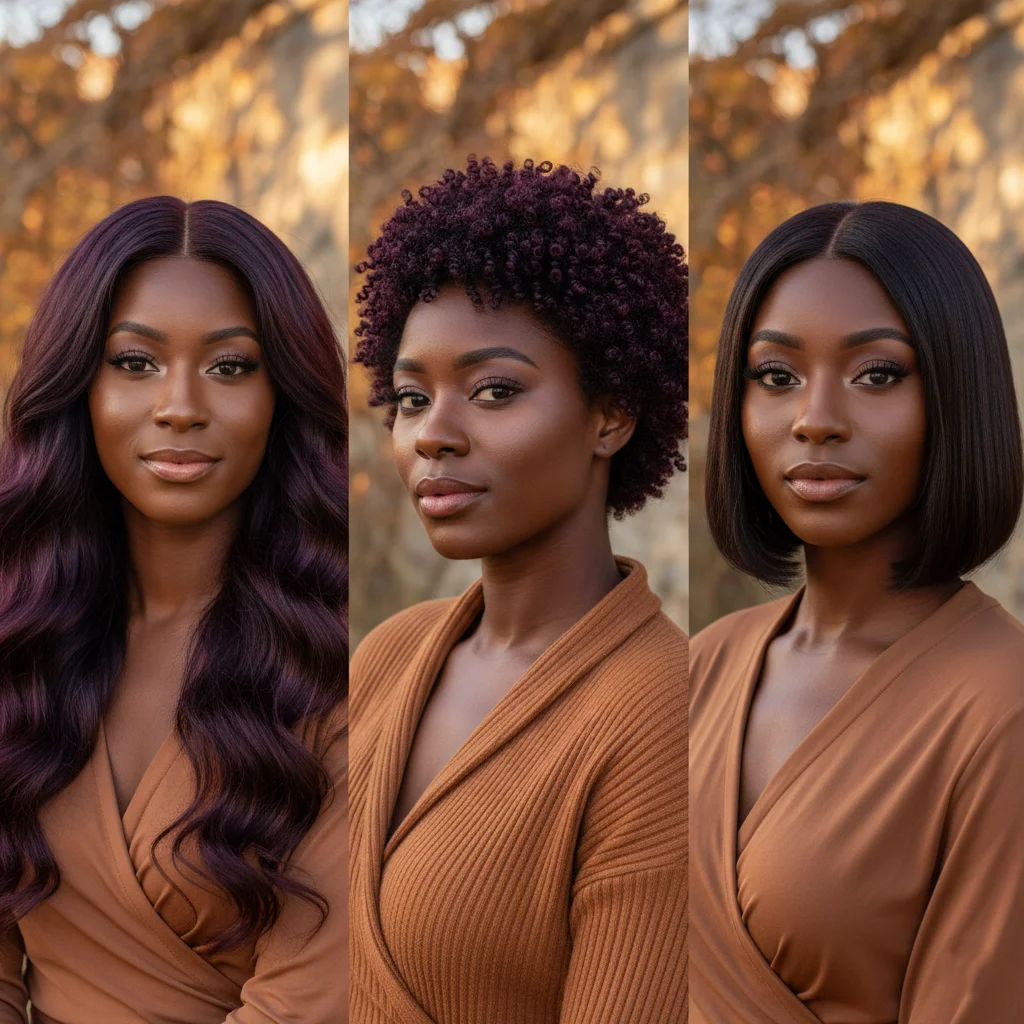 Merlot (The Deep Wine) Winter Hair Colors for Black Women