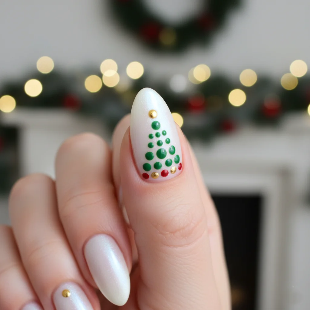 Simple Dotting Tool Christmas Tree Nails