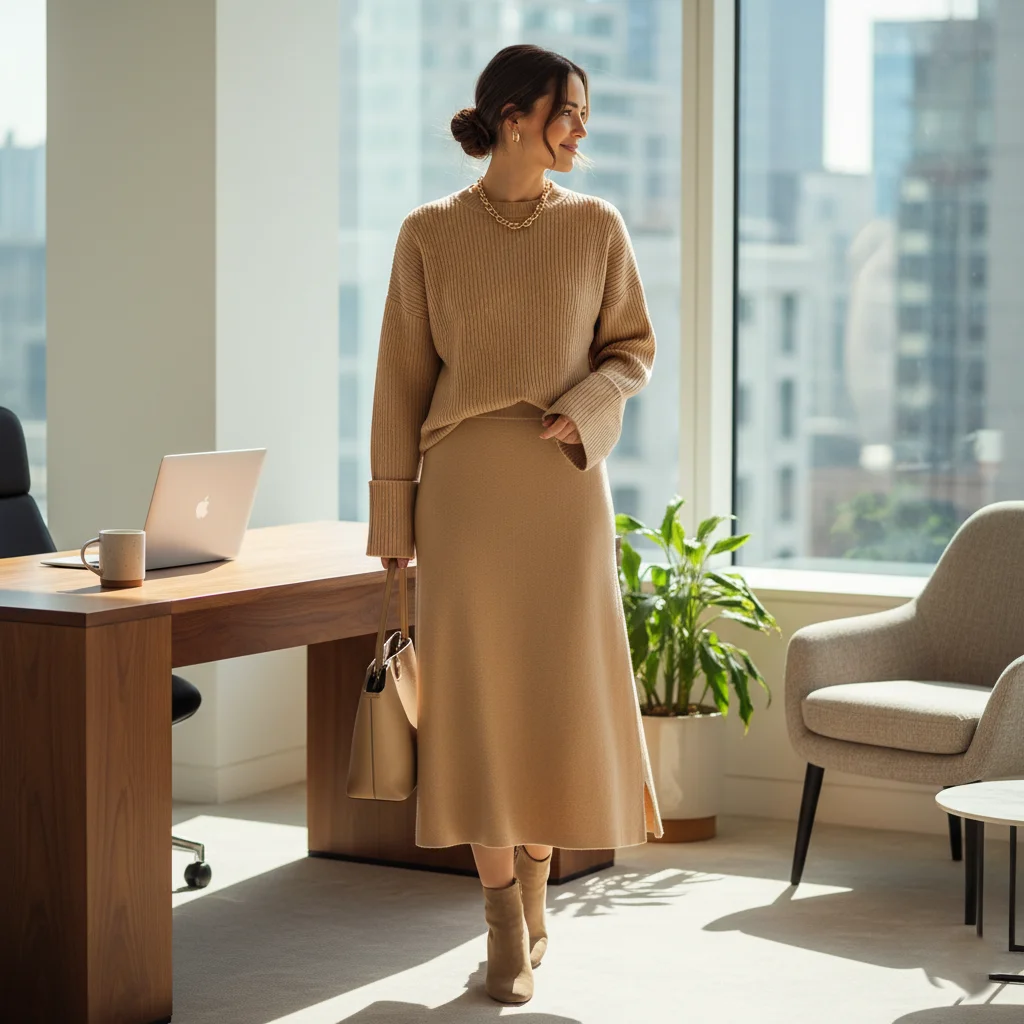 The Textured Knit Set for All-Day Office Comfort, Modern Business Casual Outfits for Women